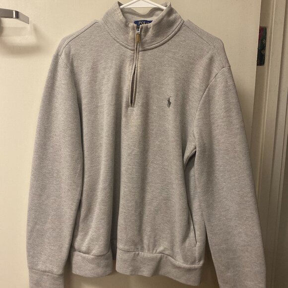 Polo Ralph Lauren Grey Quarter-Zip Pullover - Picture 1 of 3
